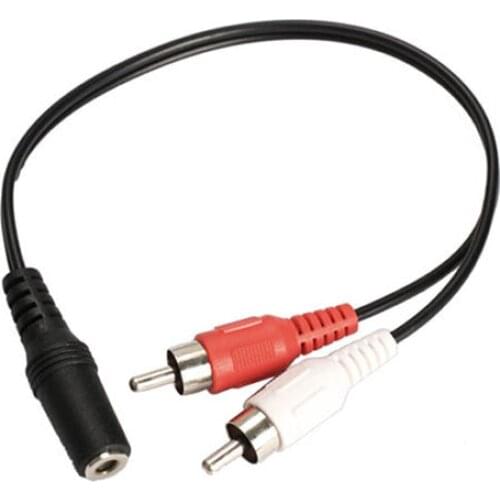 3.5mm 1/8'' Stereo Female To 2 Male RCA Jack Adapter Aux Audio Y Cable Splitter