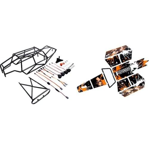 Roll Cage witth Body &LED FOR KM HPI #112457 bajer 5B SS #110190 5T #109964 5SC SS #105734 KingMotor T1000 5T ROVAN 30.5CC