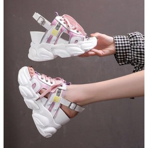 Moipheng Platform Sandals Women 2021 New Summer Chunky High Heels Female Wedges Shoes for Women Fish Toe White Sandalia Feminina