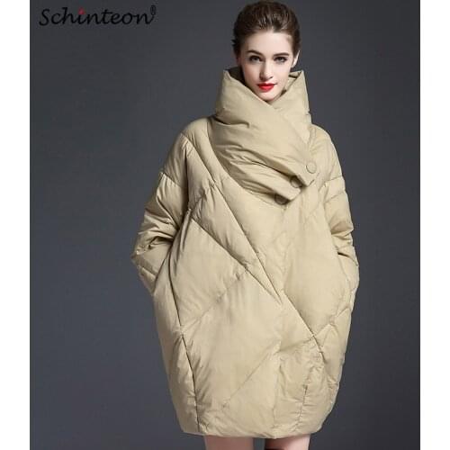 Schinteon Fashionable New Winter Over Size Down Jackets 90% White Duck Down Thick Warm Outwear High Quality
