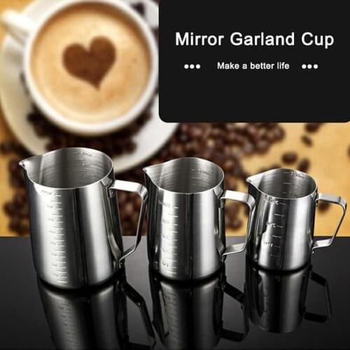 Stainless Steel Sharp Spout Scale Measuring Espresso Coffee Milk Frothing Cup