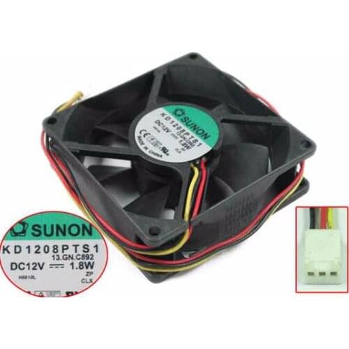 SUNON KD1208PTS1 13.GN.C892 DC 12V 1.8W 80x80x25mm 3-wire Server Cooling Fan