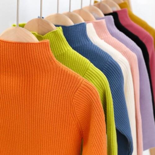 Spring Autumn Winter Toddler Children Clothes Boys Girls Pullover Sweater Long Sleeve Kids Knit Turtleneck Sweaters Tops