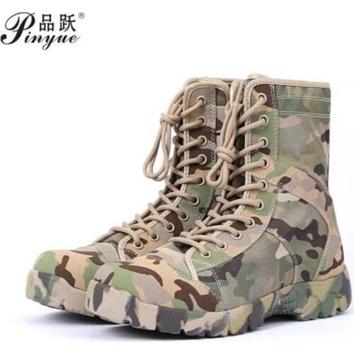 Tactical Mens Military Boots Women Mountain Hiking Desert Boots Men Camouflage Breathable Work Shoes Combat Hunting Shoes