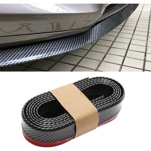 Universal Black Carbon Fiber Front lip Splitter Chin Spoiler Side Skirt Body Kit Trim 2.5 Meters for Alfa Romeo 147 156 159