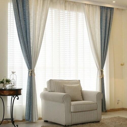 GYC2148 Gyrohome 1PC Blackout Curtain Linen Splice Solid Color "Customised" Window LivingRoom Dec