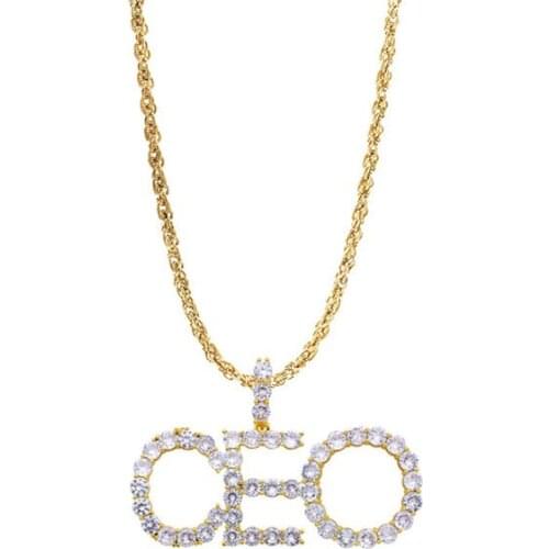 Lucky Sonny Factory Price DIY A-Z Custom Bubble Letters Pendant Necklace Alphabet CZ Iced Initial Customized Letter Jewelry Gift