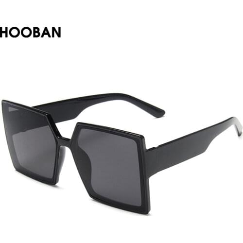 HOOBAN Classic Oversized Women Sunglasses Fashion Big Square Sun Glasses Female Luxury Ladies Eyeglasses Shade UV400