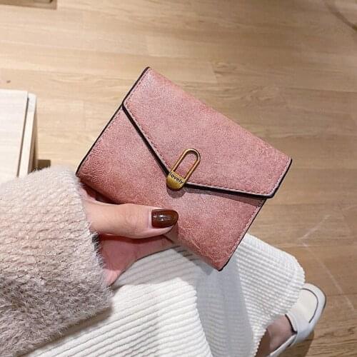 Womens Short Wallet 2021 Autumn Winter New Fashion Simple Card Holder Small Ladies Multifunctional Tri-fold Student Wallet