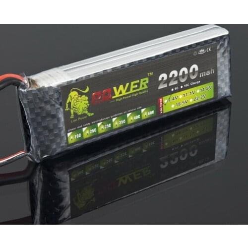 1pcs Lion power 7.4v 2200mah 2s 30C High Power lipo battery AKKU MAX 35C RC Model BT679
