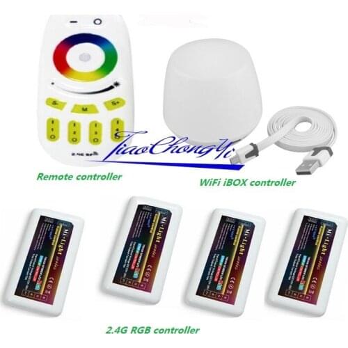 2.4G Mi light RF Remote +4-zone RGB Controller +WiFi iBOX 3528 5050 Strip bulb DIY New