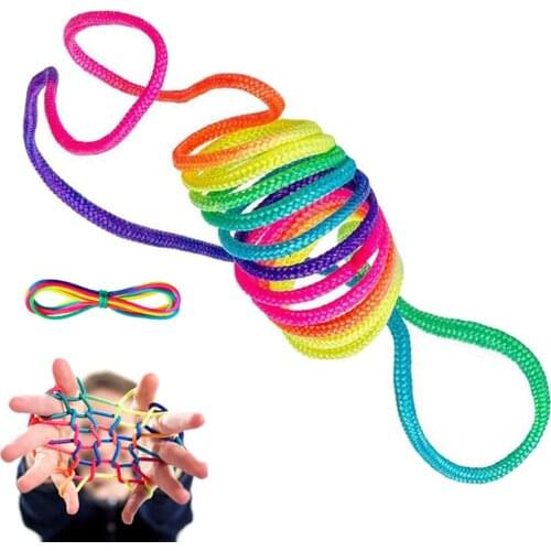 3PCS Children Rainbow Color Fumble Finger line Wire Rope Stringes Game Developmental Toys for Children gift