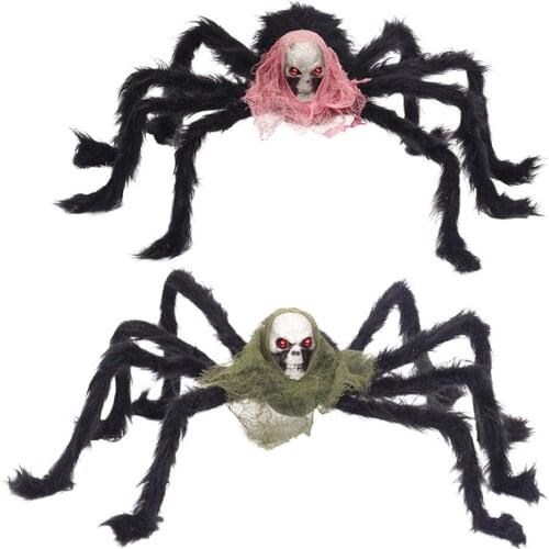 50cm Bendable Black Spider Halloween Decoration Haunted House Prop Indoor Outdoor Giant Decor Play Trick Joke Plush Toys Gift