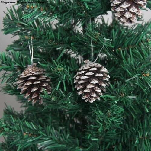 6pcs Simulation Pine Cone Christmas Tree Decoration Pendant Desktop Natural Decoration Squirrel Nest Decoration Garden Yard New