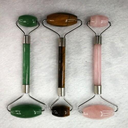 6pcs Beauty Care Anyolite Roller Slimming Face Massage Lifting Tool Natural Stone Quartz Facial Massage Roller Skin Massage Free