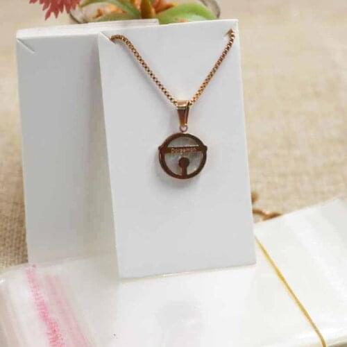 8*4.5cm DIY kraft/white blank jewelry card small cute necklace pendant /charming package & display card 100pcs+100oppbag