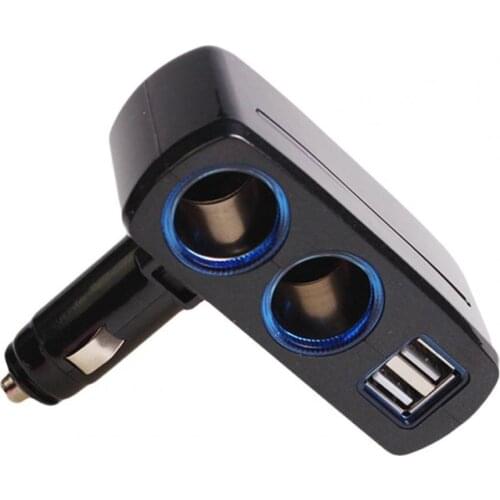 80W Car Charger Fast Charging Dual USB Port 2 Cigarettes Lighter Socket Car Charger 3.1A Power Adapter