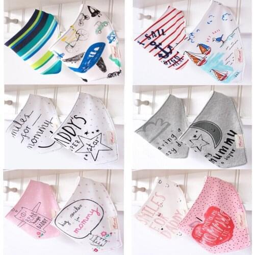 A36 free shipping Newborn baby double layer buckle adjustable towel bibs cotton towel baby triangle scarf for Infant Saliva Towe