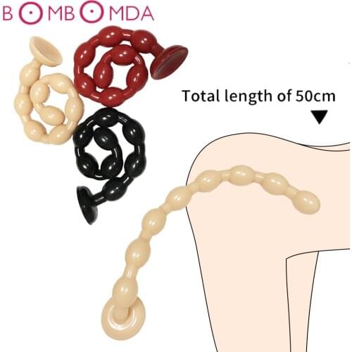 50cm Long Anal Beads Anal Masturbator With Sucker Male Prostate Massager Anal Dilator Long Dildo Adult Sex Toys For Men Women
