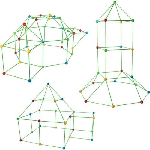 Kids Construction Fort Building Castles Tunnels Tents Kit DIY 3D Magination Cultivation Play House Assemble Toys Children Gifts