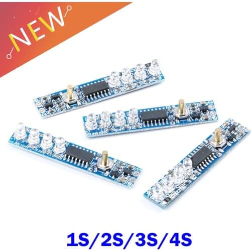 1S/2S/3S/4S 1 2 3 4 Serial Lithium Battery Capacity Indicator LED Display Board Power Level For 1/2/3/4pcs 18650 Lithium Battery