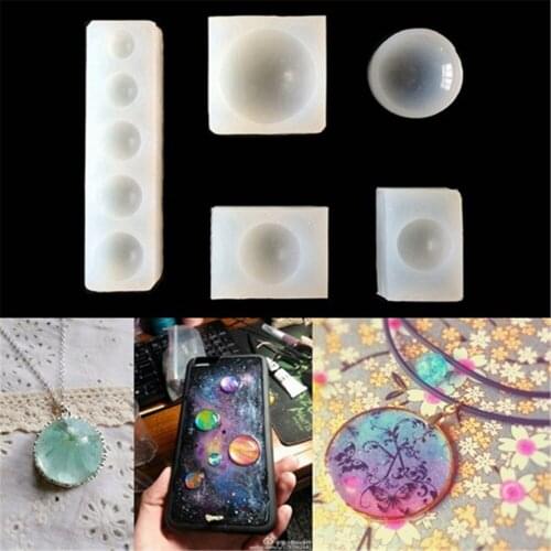 DIY Pendant Jewelry Tool Semicircle Shape Epoxy Mold Transparent Silicone Mould Phone Case Decoration Tools Embossed Cake Molds