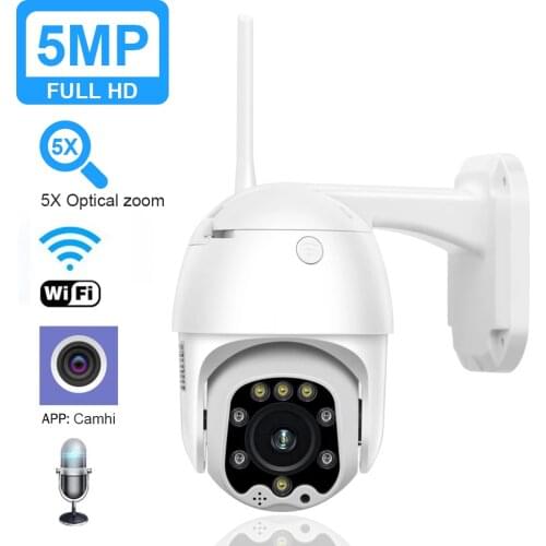 PTZ Speed Dome WIFI IP Camera 1080P 5MP Outdoor 5X Zoom Wireless Security Camera Night Vision VideoAudio CCTV Surveillance Camhi