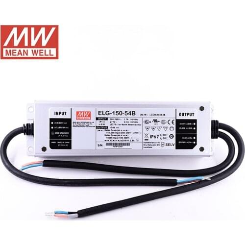 MEAN WELL ELG-150-54B-3Y 150W 54V dimming LED Driver 110V/220V AC to 54V DC 2.8A 150W waterproof Meanwell Dimmable Power Supply