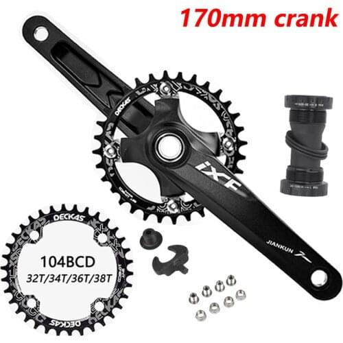 MTB Crankset kit IXF CNC 170mm Crank Arm MTB/Road Bicycle Crankset 104BCD Narrow Wide Chainring for 1X System Bike Accessories