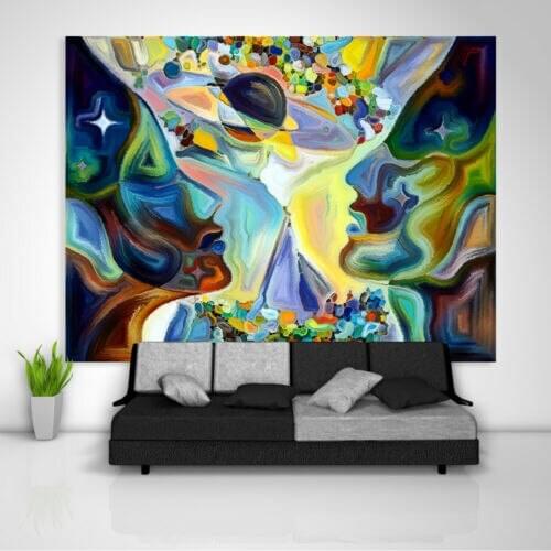 Colorful Abstract Tapestry Art Wall Hanging Table Bed Cover Home Decor