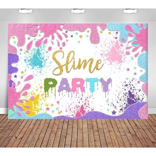 Colorful Pink and Purple Slime Party Birthday Party Baby Shower Backdrop Background for Photo Studio Photo Wallpaper Photography