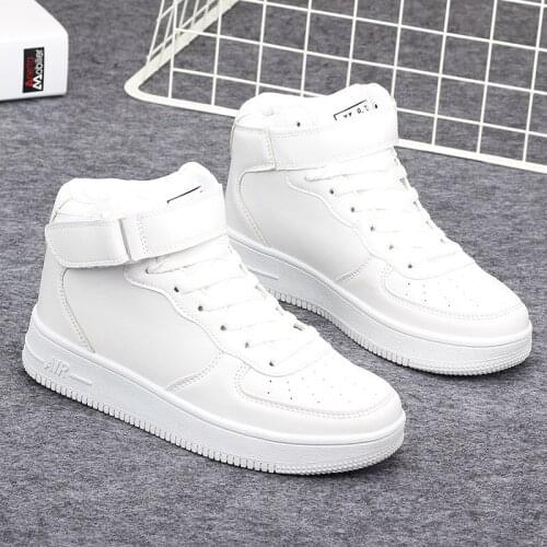Couples Small White Shoes, Womens High Top and Inside Board Shoes, New Korean Version of Fall 2021Versatile and Breathable