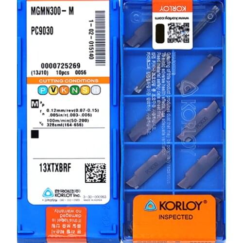 MGMN150-G MGMN200-G MGMN250-G MGMN300-M MGMN400-M MGMN500-M MGMN600-M PC9030 10pcs/set KORLOY carbide insert