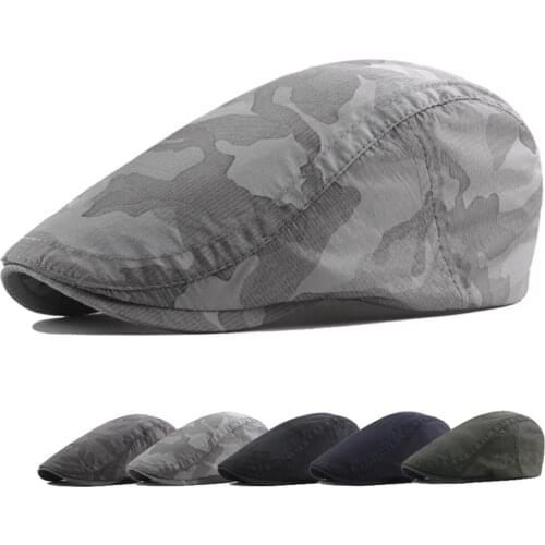 Man Solid Color Newsboy Baker Boy Flat Cap Mens Breathable Master Hat Mens Hats Gentleman Mens Hats And Caps Retro Z0126