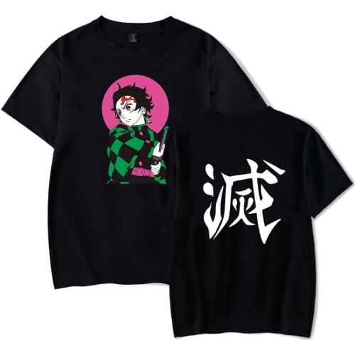 New Quality Anime Demon Slayer Shirts Cartoon Tanjirou Short Sleeve T Shirt Tops Summer Plus Size Tees Shirts Dropship Clothing