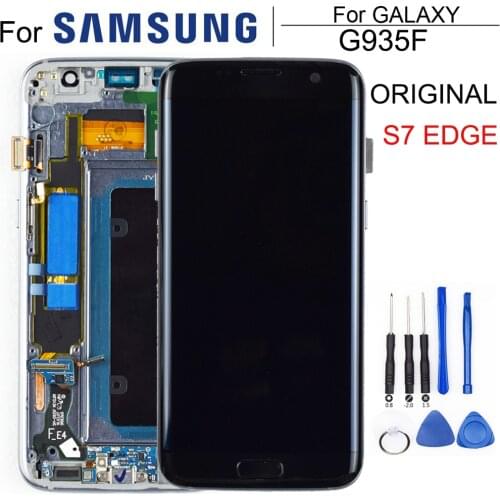 New 5.5'' SUPER AMOLED LCD with frame for SAMSUNG Galaxy s7 edge G935 G935F Touch Screen Digitizer Display + Service Pack