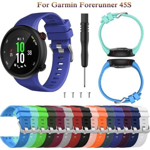 New Soft Silicone Watchband Strap for Garmin Forerunner 45s Band Sport Bracelet Fashion Replacement Wristband for Forerunner 45S
