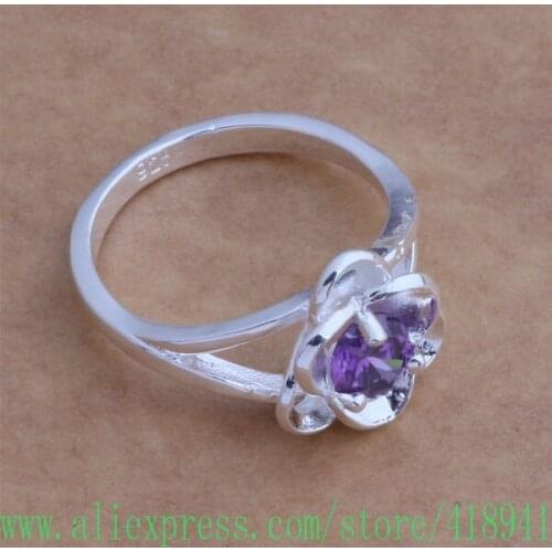 Silver Plated ring, Silver Plated fashion jewelry, terrific Bi-Wring inlaid purple stone /dwfamnma axhajooa AR003