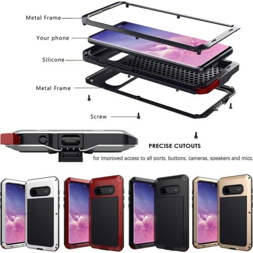 New Arrival For Samsung Galaxy S10 Plus S10e Metal Aluminum Armor Shockproof Heavy Duty Case Protective Cover For Samsung S10