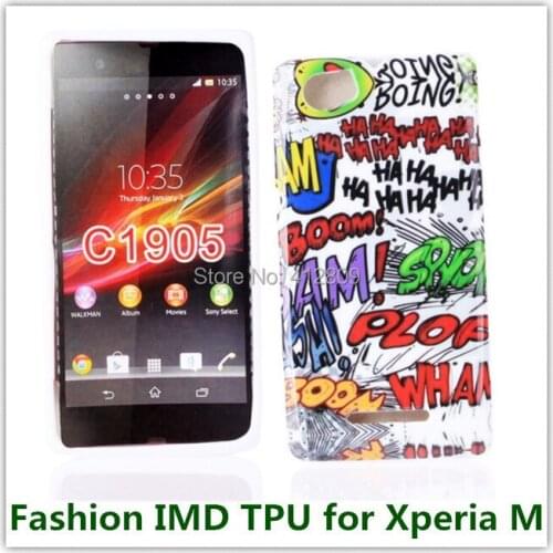 1PCS Drop Shipping Retro Radio Graffiti IMD Soft TPU Cover Case for Sony Xperia M C1905 with Slot Stand Covers Free Shipping