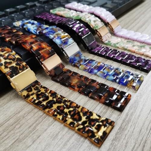 20mm 22mm Lightweight Resin Strap for Samsung Galaxy Watch 3 Band 41mm/45mm/Active 2 1 40mm 44mm/42mm/46mm/S3 Bracelet Thin Belt