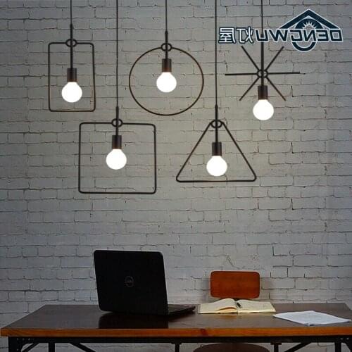 House Loft Retro Office Chandelier Cafe Americano Hall Lamp Iron Industrial Wind Personality Living Room Chandelier pendant