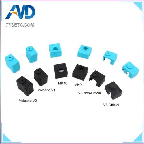 Silicone Sock For E3D MK7 MK8 MK9 MK10 Volnaco V6 PT100 1.75 3.0mm Silicone Socks Heated Block Heater Silicone Insulation Cover
