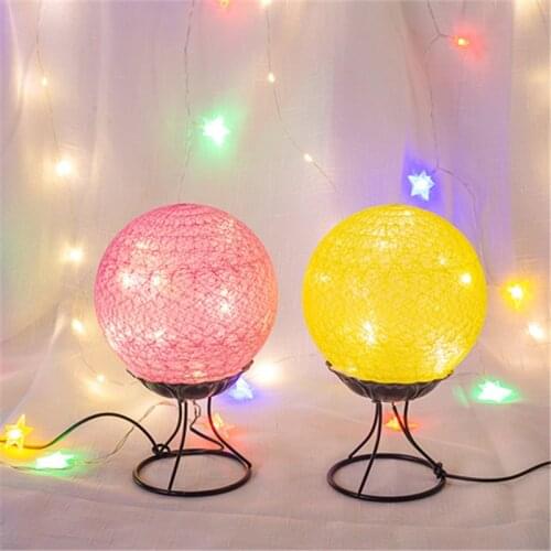 LED Romatic Bedside Lamp Creative Mini Round Night light Children Bedroom Cute Desktop Light