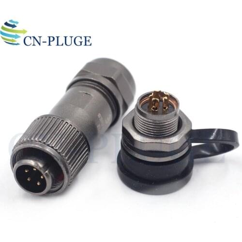 WEIPU ST12,5 pin Metal Waterproof Industrial Rear-nut Wire Connector, Male Plug Female Socket Rated current 5A IP67