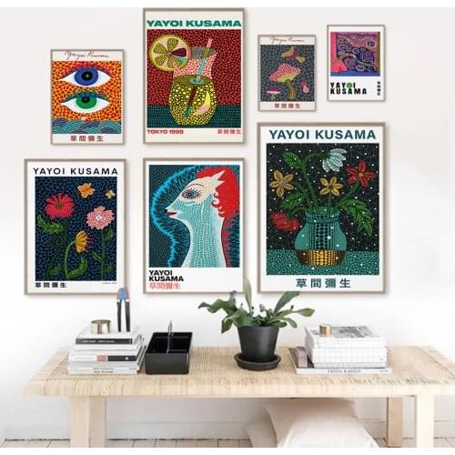 Yayoi Kusama Abstract Vintage Exhibition Poster Print Museum Gallery Wall Art Pictures Canvas Painting Living Room Home Decor