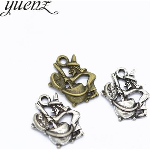 YuenZ 10pcs Antique Silver color Plated Witch Charms Pendants Jewelry Making Bracelet Accessories Diy Crafts Handmade I179