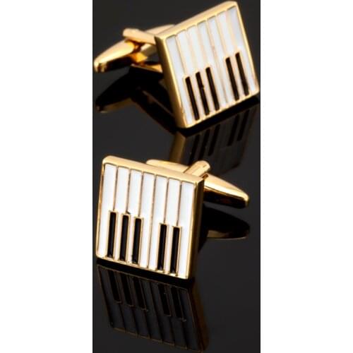 Free shipping wholesale Pianoforte Cufflinks Piano Keyboard Cuff link Shirt Cufflinks Women Copper material Cufflinks
