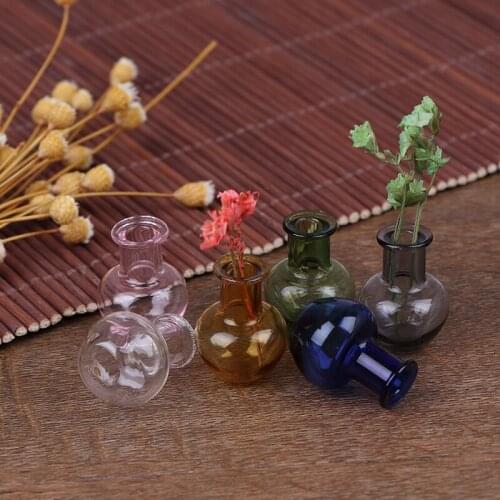 1: 12 Dollhouse Miniature Kids Toy glass Decoration Vase Pot