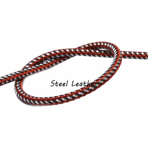2m/lot Approx 6mm braided stainless steel cord for bracelets making stainless steel strands braided strings cords for jewelry